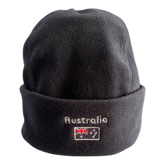Vtg Purely Australian Clothing Co. Fleece Beanie – Australia Flag Embroidery – N - Picture 1 of 4